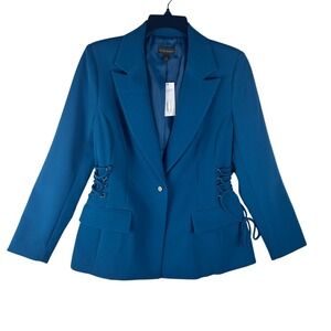 Bold Elements Womens Lace-Up Side Blazer Tahoe Teal Size 8 NEW